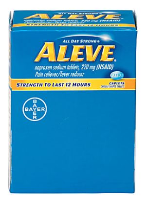 Aleve Pain Reliever Tablets, 1 Tablet Per Packet, Box Of 50 Packets