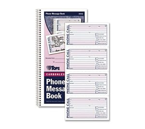 TOPS Carbonless While You Were Out Book, 5 1/2" x 11", 60% Recycled, Assorted Sheets, Blue/Red