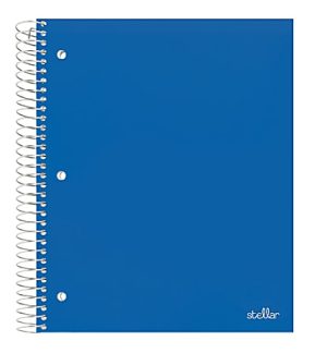 Office Depot Brand Stellar Poly Notebook, 8-1/2" x 11", 3 Subject, College Ruled, 150 Sheets, Blue