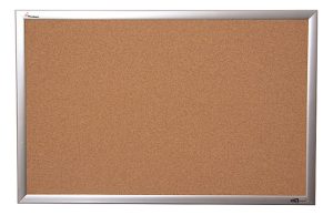 SKILCRAFT Cork Bulletin Board, 18" x 24", Aluminum Frame With Silver Finish (AbilityOne 7195 01 484 0007)