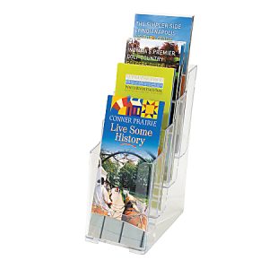 Deflecto Stand-Tall Countertop Leaflet Size Literature Display, 10"H x 47/8"W x 6 1/8"D, Clear