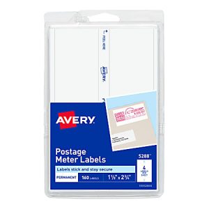 Avery Postage Meter Labels, 5288, 1 1/2" x 2 3/4", White, Pack Of 160