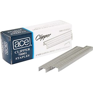 Advantus Ace Undulated Clipper Staples, 1/4", Box Of 5000