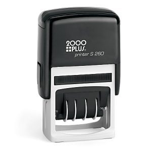 2000 PLUS Date Message Dater Stamp Entered, Scanned, Emailed, Received  Stamp, 4-in-1 Date Message Dater Self-Inking Stamp, 15/16" x  1-3/4" Impression, Blue and Red Ink