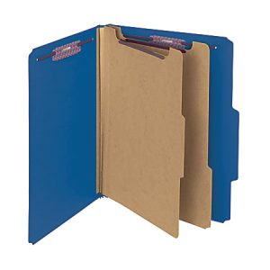 Smead Classification Folders, Pressboard With SafeSHIELD Fasteners, 2 Dividers, 2" Expansion, Letter Size, Dark Blue, Box Of 10