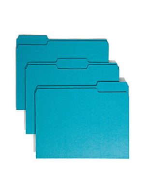 Smead Color File Folders, Letter Size, 1/3 Cut, Teal, Box Of 100