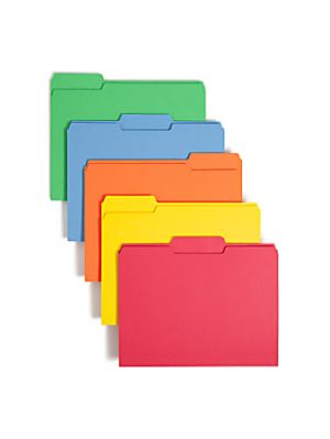 Smead Color File Folders, Letter Size, 1/3 Cut, Brights, Box Of 100