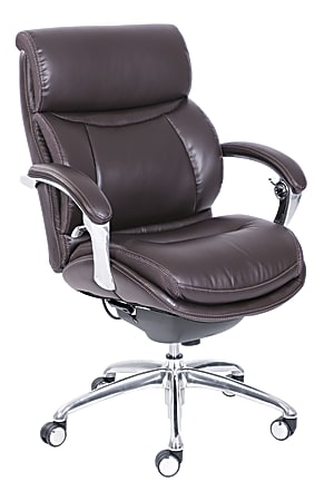 Serta iComfort i5000 Bonded Leather Mid-Back Manager's Chair, Chocolate/Silver