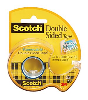 Scotch 667 Removable Double-Sided Tape, 3/4" x 400", Clear