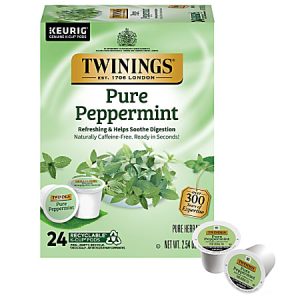 Twinings of London Pure Peppermint Tea Single-Serve K-Cup Pods, 0.11 Oz, Box Of 24