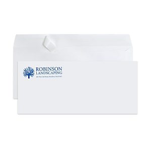 Custom #10, 1-Color, Peel & Seal, Standard Business Envelopes, 4-1/8" x 9-1/2", White Wove, Box of 500