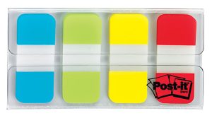 Post-it Tabs With On-The-Go Dispenser, 5/8", Assorted Colors, Pack Of 40 Tabs