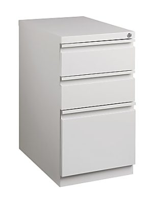 WorkPro 20"D Vertical 3-Drawer Mobile Pedestal File Cabinet, Light Gray