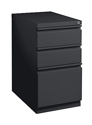 WorkPro 20D Vertical 3-Drawer Mobile Pedestal File Cabinet, Black