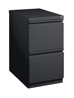 WorkPro 20"D Vertical 2-Drawer Mobile Pedestal File Cabinet, Black
