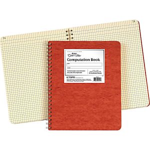 Ampad Retro Computation Notebook, 9 1/4" x 11 3/4", 75 Sheets, Red