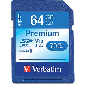 Verbatim® Premium UHS-I Class 10 SDXC Memory Card, 64GB