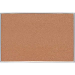 Lorell Basic Cork Board, 36" x 24", Aluminum Frame With Brown Finish