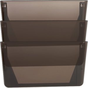 Sparco Stak-A-File Vertical Filing Systems - 14.5" Height x 13.1" Width x 4.3" Depth - Wall Mountable - Smoke - 3 / Pack