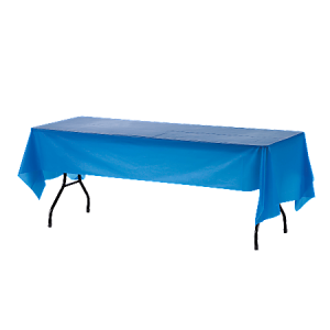 Table Mate Plastic Table Covers, 54" x 108", Blue, Pack Of 6