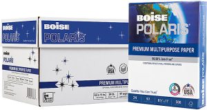 Boise® POLARIS® Premium Multi-Use Printer & Copy Paper, White, Letter (8.5" x 11"), 5000 Sheets Per Case, 24 Lb, 97 Brightness, FSC® Certified