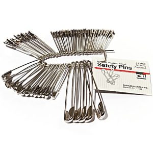 CLI Nickel-Plated Steel Safety Pins, Assorted Sizes, Silver, Pack Of 50