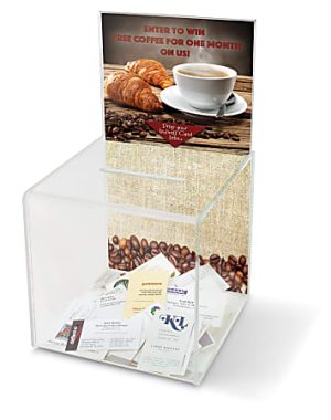 Office Depot® Brand Ballot Box, 15"H x 8-5/16"W x 8-5/16"D, Clear