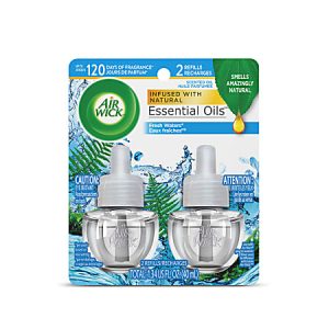 Air Wick® Essential Oils® Scented Oil Warmer Refill, 0.67 Oz, Fresh Waters®, Pack Of 2