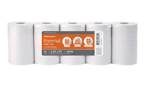 Office Depot Brand Thermal Paper Rolls, 2-1/4" x 50', White, Pack Of 10