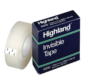 3M® Highland® 6200 Invisible Tape, 3/4" x 1,296, Clear, Pack Of 12