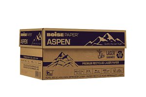 Boise ASPEN Premium Laser Paper, Letter Paper Size, 96 Brightness, 24 Lb, 30% Recycled, FSC Certified, White, 500 Sheets Per Ream, Case Of 8 Reams