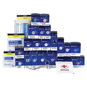 First Aid Only 202-Piece First Aid Cabinet Refill, 4 1/2"H x 13 5/16"W x 14 1/2"D, Blue