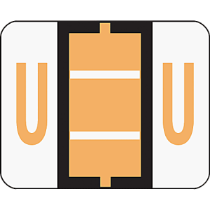 Smead® BCCR Bar-Style Permanent Alphabetical Labels, U, Light Orange, Roll Of 500