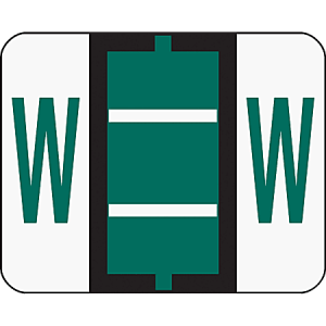Smead® BCCR Bar-Style Permanent Alphabetical Labels, W, Dark Green, Roll Of 500