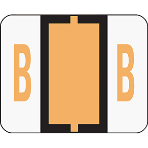 Smead® BCCR Bar-Style Permanent Alphabetical Labels, B, Light Orange, Roll Of 500