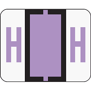 Smead BCCR Bar-Style Permanent Alphabetical Labels, H, Lavender, Roll Of 500