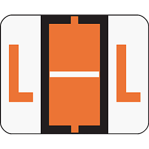 Smead® BCCR Bar-Style Permanent Alphabetical Labels, L, Dark Orange, Roll Of 500
