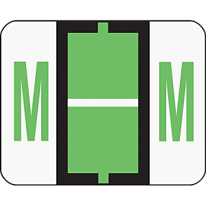 Smead® BCCR Bar-Style Permanent Alphabetical Labels, M, Light Green, Roll Of 500