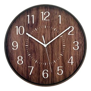 Realspace® Round Wall Clock, 12", Woodgrain