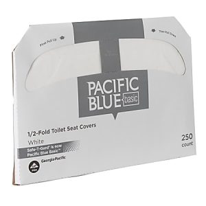 PACIFIC BLUE BASIC® 1/2-FOLD TOILET SEAT COVER BY GP PRO (GEORGIA-PACIFIC), WHITE, 5,000 COVERS PER CASE