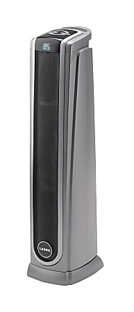 Lasko® 5772 1500 Watts Electric Ceramic Oscillating Heater, 2 Heat Settings, 29"H x 7.3"W x 9.2"D, Charcoal/Silver