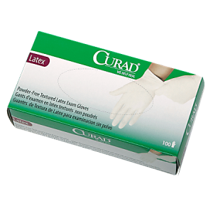 Curad® Powder-Free Latex Exam Gloves, Small, Box Of 100