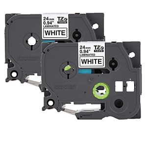 Brother Genuine P-Touch TZE2512PK Laminated Label Tape, 26-1/4, Black, Pack Of 2 Rolls