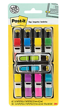 Post-it® Notes Flags With 2 Arrow Flag Pads, Assorted Colors, 35 Flags Per Dispenser, Pack Of 8 Dispensers, Plus 48 Arrow Flags