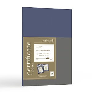 Southworth® Certificate Holders, Navy Blue, Pack Of 10