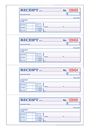 Adams® Carbonless Money/Rent Receipt Book, 3-Part, 7 5/8" x 11", Book Of 100 Sets