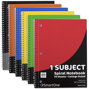 Trailmaker Notebooks, 8" x 10-1/2", 1 Subject, College Ruled, 70 Sheets, Assorted Colors, Pack Of 50 Notebooks