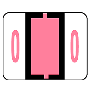 Smead® BCCRN Bar-Style Permanent Numerical Labels, 0, Pink, Roll Of 500