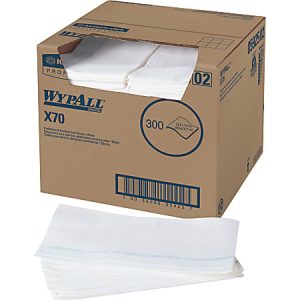 Wypall X70 Foodservice Quarter-Fold Towel Wipers, 12 1/2" x 23 1/2", White, Carton Of 300