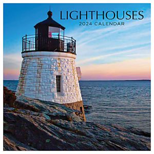 2024 TF Publishing Scenic Monthly Mini Wall Calendar, 7® x 7®, Lighthouses, January To December